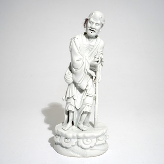 Un modèle de l'immortel Li Tieguai en porcelaine blanc de Chine de Dehua, 19ème