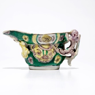 A Chinese famille verte libation cup, Kangxi
