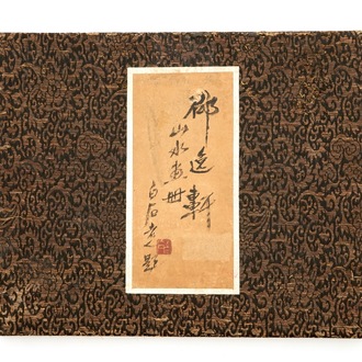 Un album d'aquarelles chinoises et calligraphie, 19/20ème