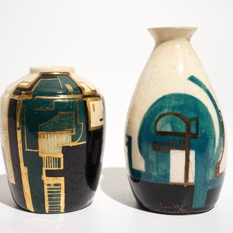 Cockx, Jan (Belgique, 1891-1976), deux vases constructivistes, 20ème