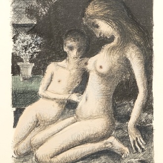 Delvaux, Paul (Belgique, 1897-1994), L'azalée bleue, Lithographie sur papier Arches, daté 1969