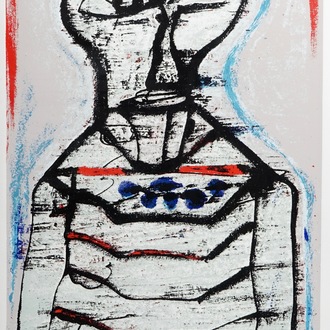 Van Hecke, Willem (België, 1893-1976), Abstract portret, litho op papier, oplage 19/80