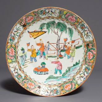 19世纪 广彩人物大瓷盘