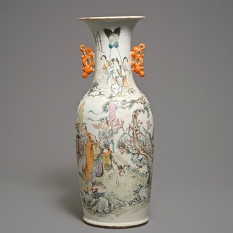 A Chinese qianjiang cai vase, signed Yu Rongsheng, 19/20th C.