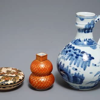 十七到十九世纪  日本有田青花瓷壶  秋谷花瓶   瓷盒子