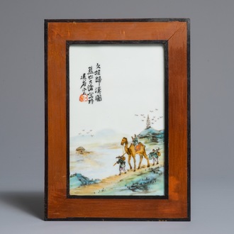 20世纪 浅绛彩瓷板