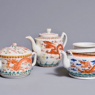 19-20世纪 龙纹茶壶 三件