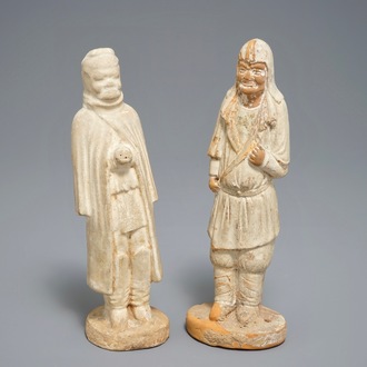 Deux figures en terre cuite, Chine, Tang