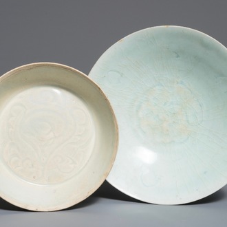 A Chinese Dingyao dish and a Qingbai bowl, Song or later