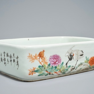 19-20世纪 浅绛彩方形花盆