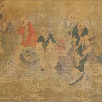 A Chinese silk painting after Wu Daozi, 18/19th C.