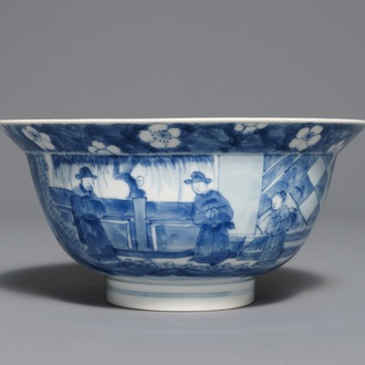 Un bol en porcelaine de Chine bleu et blanc, marque et époque de Kangxi
