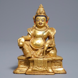 Un modèle de Jambhala en bronze doré, Sino-Tibet, 19/20ème