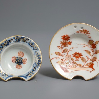 Two Japanese Imari miniature shaving bowls, Edo, 18th C.
