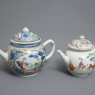 Deux théières en porcelaine de Chine famille rose, Yongzheng/Qianlong