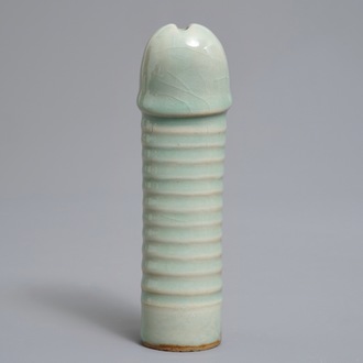 A Chinese longquan celadon model of a phallus, Ming or later
