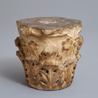 A marble fragment of a capital, Spain or Italy, 16/17th C.