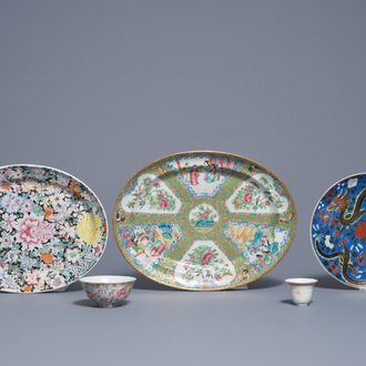 Een collectie divers Chinees famille rose porselein, 19/20e eeuw