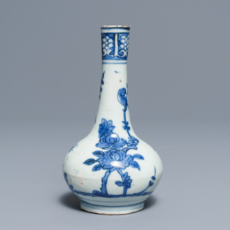 A Chinese blue and white bottle vase, Wanli