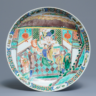 Un plat en porcelaine de Chine famille verte, Kangxi