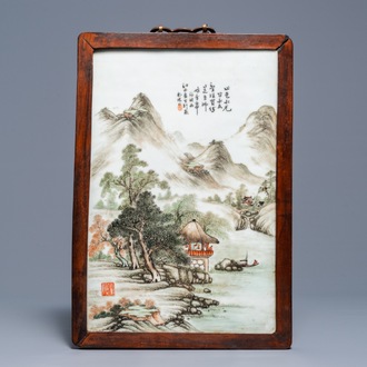 A Chinese qianjiang cai plaque, signed Wang Yun Shan, dated 1932