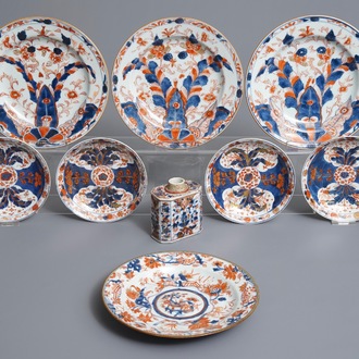 A group of various Chinese Imari-style wares, Kangxi/Qianlong