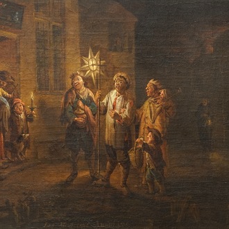 Garemijn, Jan Anton (Brugge, 1712-1789): Les Musiciens Ambulans, olie op doek, gesign. en gedat. 1785