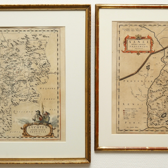 Two maps of China, Blaeu, Amsterdam, 17th C.