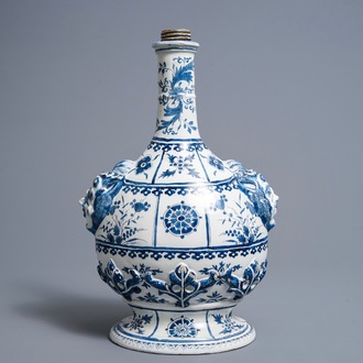 A Dutch Delft blue and white pilgrim's flask, last quarter 17th C.