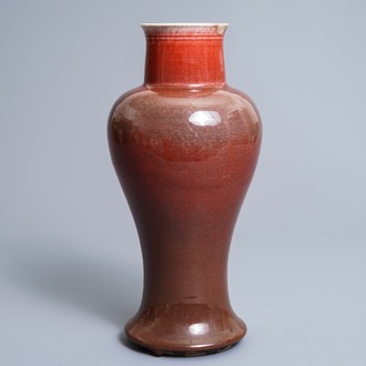 A Chinese langyao slender baluster vase, 19th C.