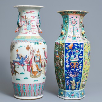 Two fine Chinese famille rose vases, 19th C.