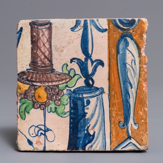 Een tegel uit een tableau in Antwerpse majolica, ca. 1560