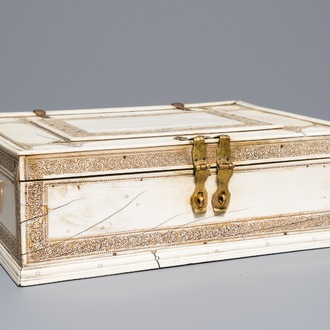 A rectangular Siculo-Arabic ivory casket, Sicily, 13/14th C.