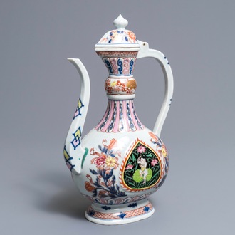 Une verseuse aftaba en porcelaine rose-Imari pour le marché islamique, Samson, Paris, 19ème