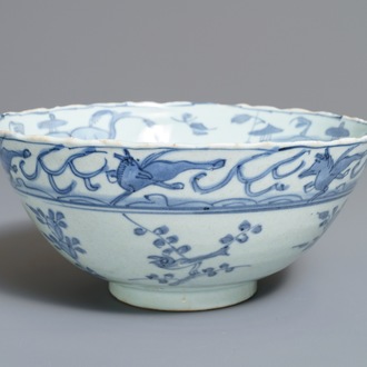 Un bol du Hatcher Cargo en porcelaine de Chine bleu et blanc, Wanli