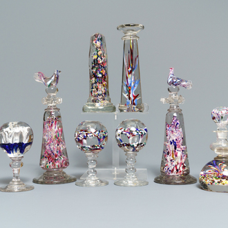 Ten glass paperweights, France, 18/19th C.