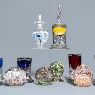 Ten glass paperweights, France, 18/20h C.