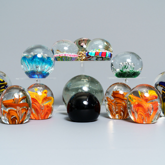 Thirteen glass paperweights, France, 18/20th C.