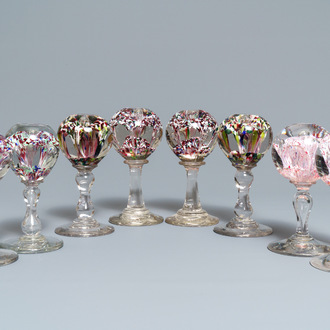 Eight glass paperweights, France, 18/19th C.