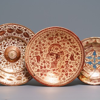 Three Hispano-Moresque lusterware dishes, Spain, 16th C.