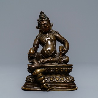 Une figure de Jambhala en bronze, Sino-Tibet, 17/18ème