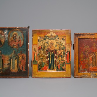 Three Russian icons, 18/19th C.