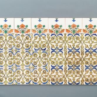 Fifty various Dutch Delft Islamic style tiles, 19/20th C.
