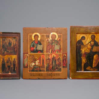 Three Russian icons, 18/19th C.