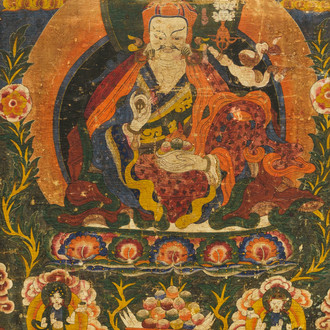 Een thangka met Padmasambhava ofwel Guru Rinpoche, Tibet, 18e eeuw