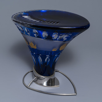 Frans van Praet (Belgium, 1937) for Val Saint Lambert: a crystal stool for the 1992 Seville expo