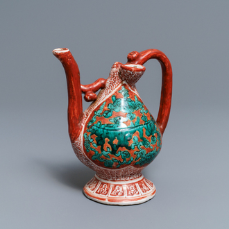 A rare Chinese kinrande peach-shaped ewer, Jiajing