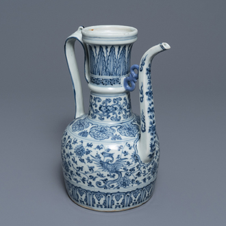 A Chinese blue and white ewer for the Islamic market, probably Hongzhi