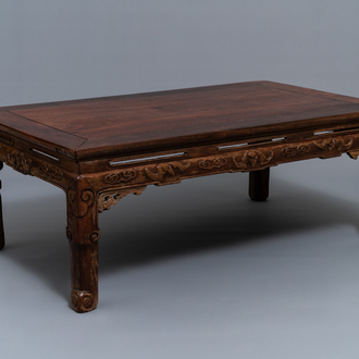 A low Chinese rectangular wooden table, kangzhuo, Ming or later