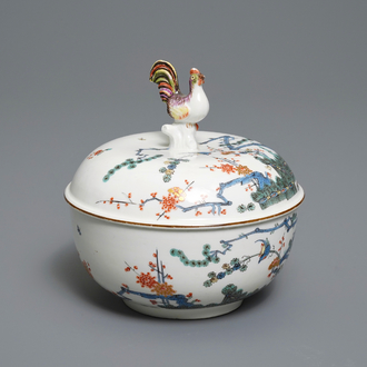 Een Meissen porseleinen dekselkom met Kakiemon decor, Duitsland, 18e eeuw